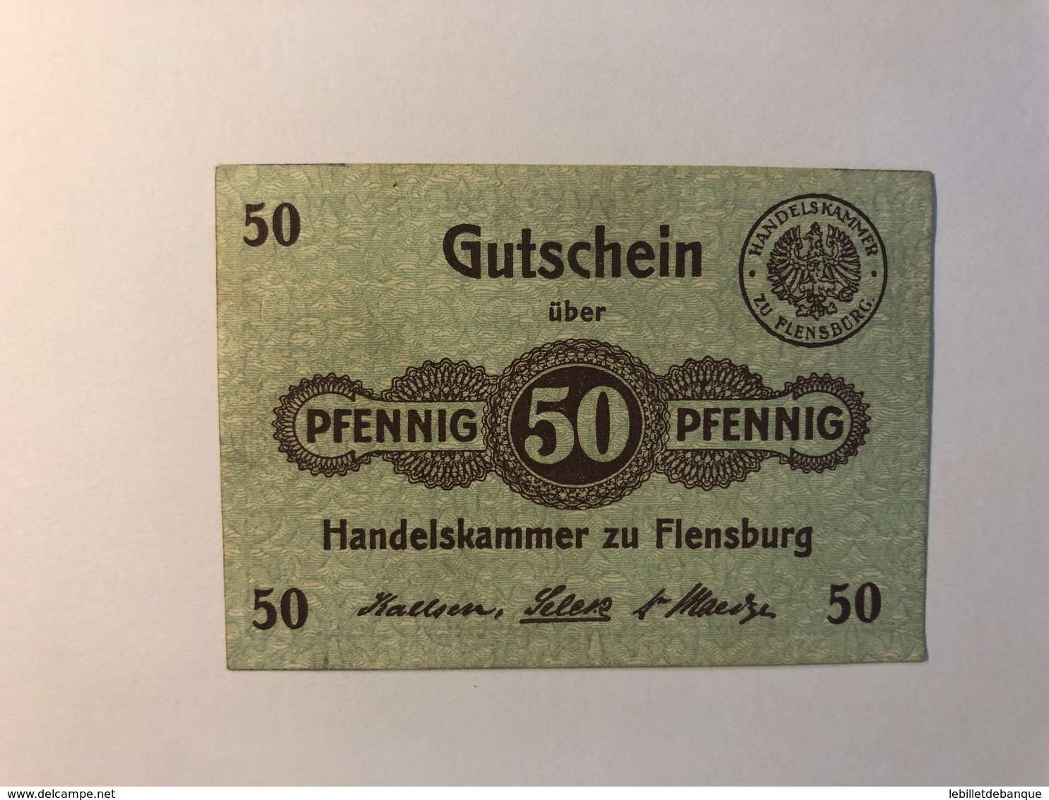 Allemagne Notgeld Flensburg 50 Pfennig - Collections