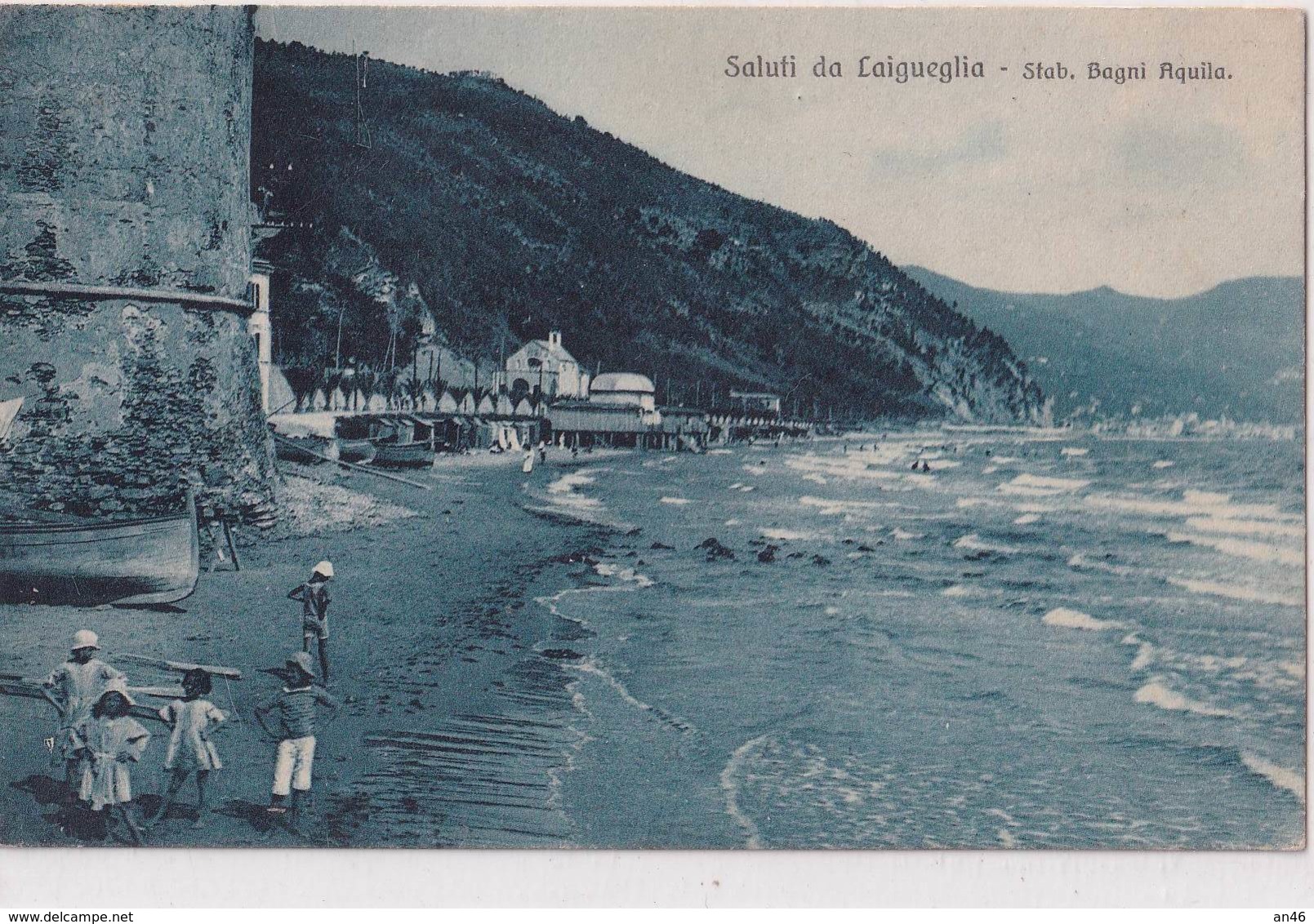 Saluti Da Laigueglia-Stab.Bagni Aquila-Vg Il 1922-Integra E Originale Al 100% An2 - Savona