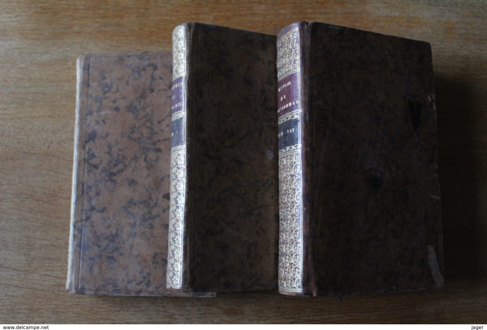 3 Tomes  Lettres  Interessantes  Du Pape  Clement  XIV  Ganganelli 1766  Belles Reliures - 1701-1800