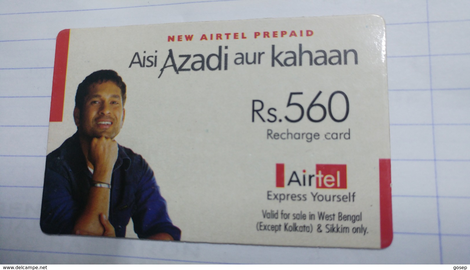 India-airtel Aisi Azadi Aur Kahaan(64)(rs.560)(new Delhi)(4335782320229924)(look Out Side)used Card+1 Card Prepiad Free - Inde