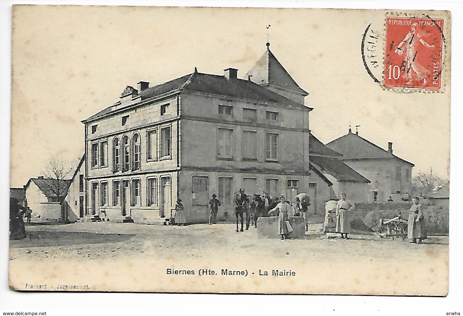 BIERNES 1916 MAIRIE Edit. FRANCARD Juzennecourt HAUTE MARNE Près Joinville Chaumont Bourbonne Langres Saint Dizier Wassy - Autres & Non Classés