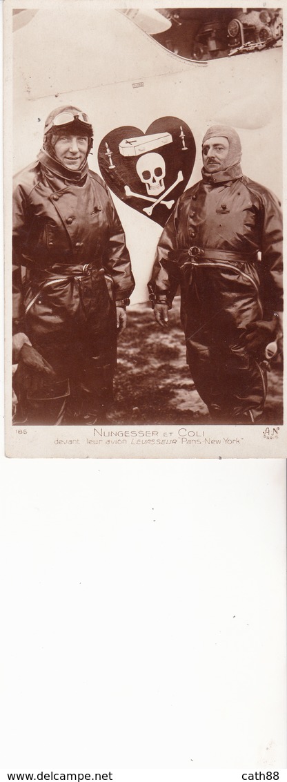 NUNGESSER ET COLI -devant Leur Avion Levasseur Paris New York - Aviateurs