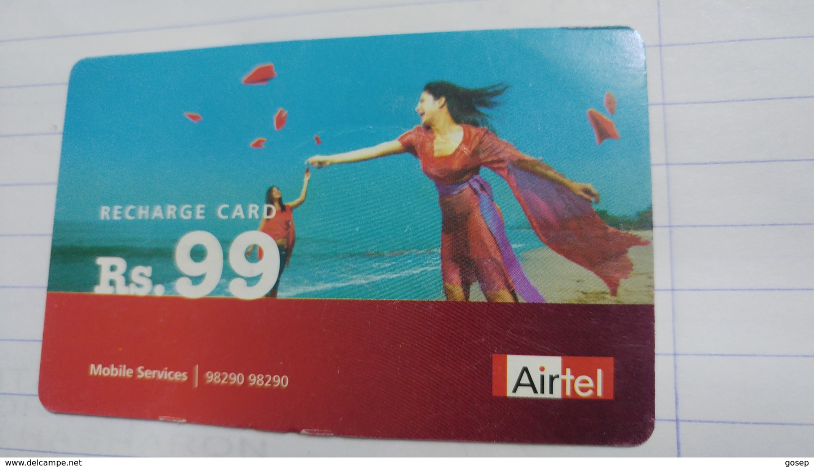 India-airtel Presents-(70)(rs.99)(new Delhi)(6604258659888638)(look Out Side)used Card+1 Card Prepiad Free - Indien