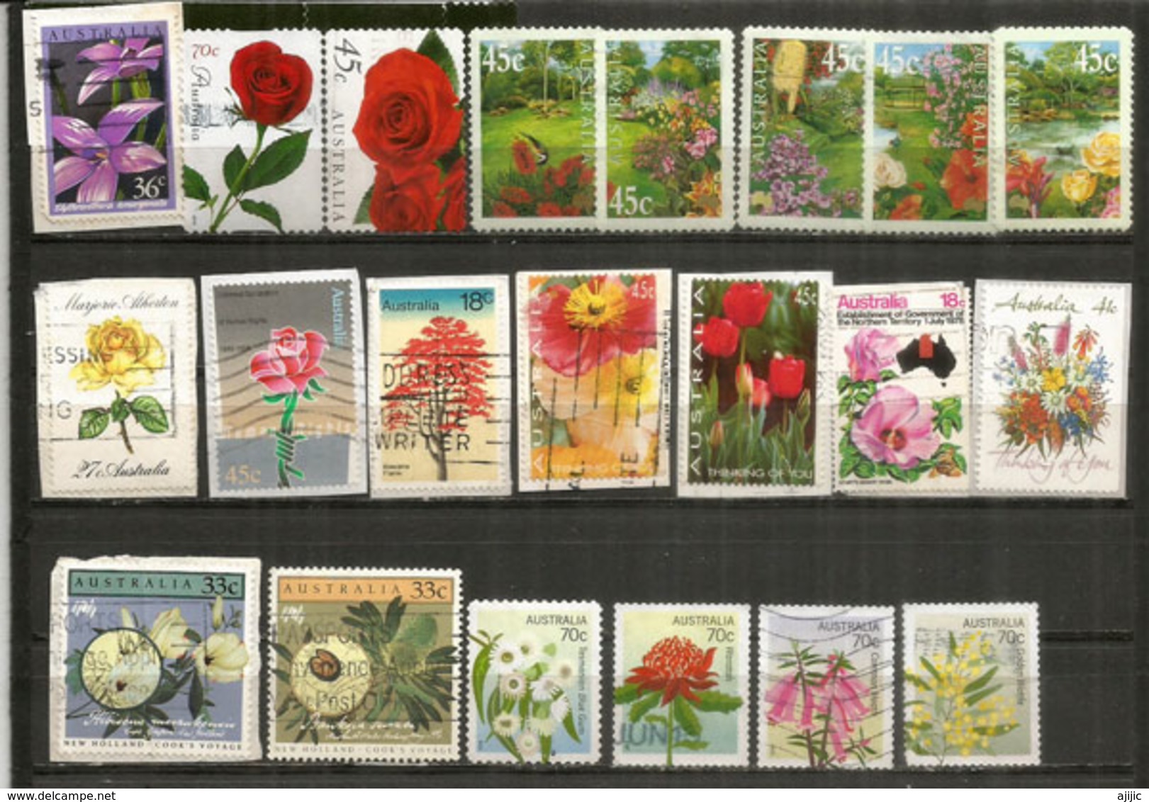 Flore D'Australie. 21 Timbres Oblitérés, Bonne Qualité, Inclus Récentes Années - Vrac (max 999 Timbres)