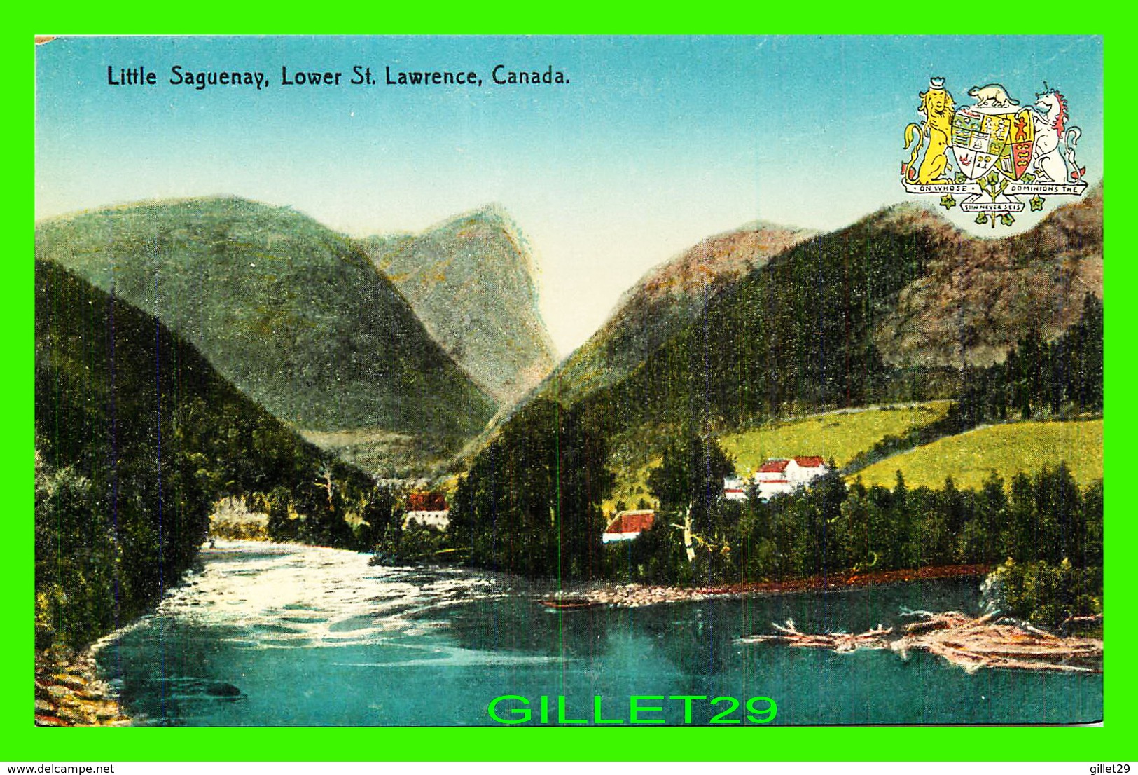 SAGUENAY, QUÉBEC - LITTLE SAGUENAY, LOWER ST LAWRENCE RIVER -  PUB. BY CANADA RAILWAY NEWS CO LTD - NOVELTY MFG - - Saguenay