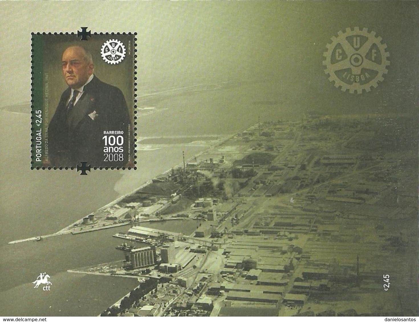 Portugal 2008 Cent Companhia Uniao Fabril CUF Souvenir Sheet Of 1 MNH - Fábricas Y Industrias