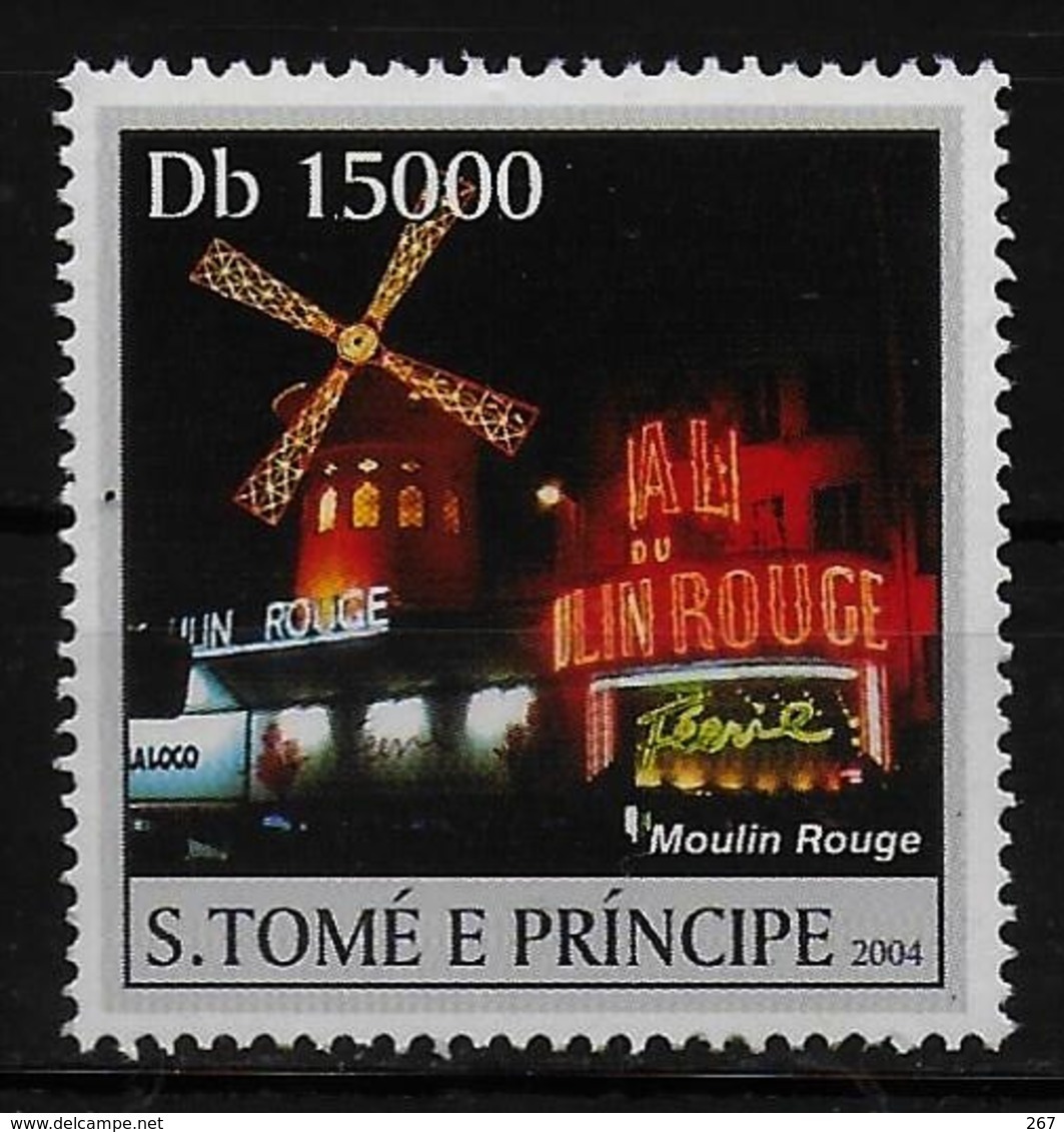 ST THOME ET PRINCE  N° 1873 * * ( Cote 6e ) Moulin Rouge - Molens