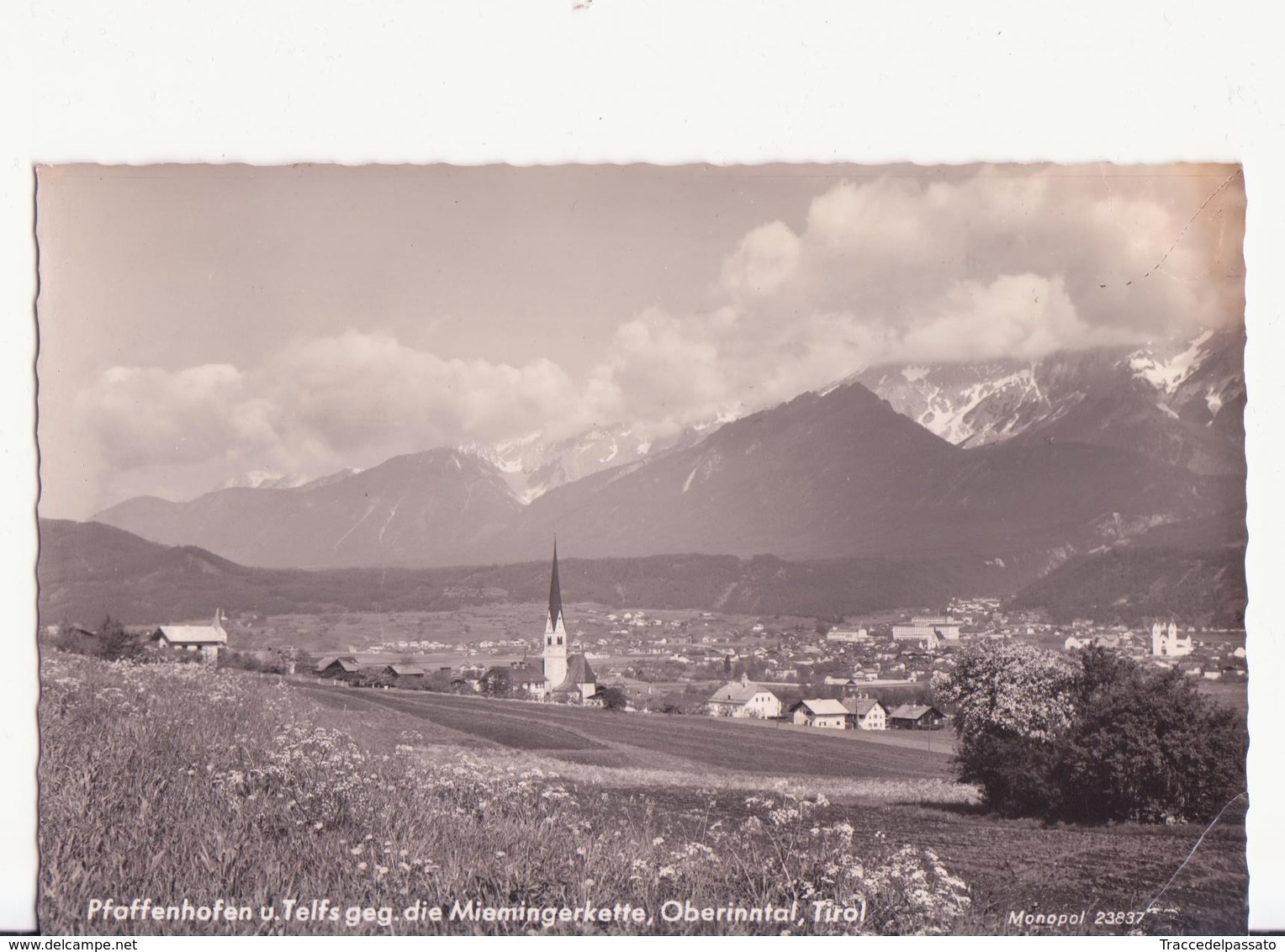 POSTKARTE MONOPOL N. 23837 - PFAFFENHOFEN U. TELFS Geg. Die Miemingerkette, Oberinntal, Tirol - 1958 - Telfs