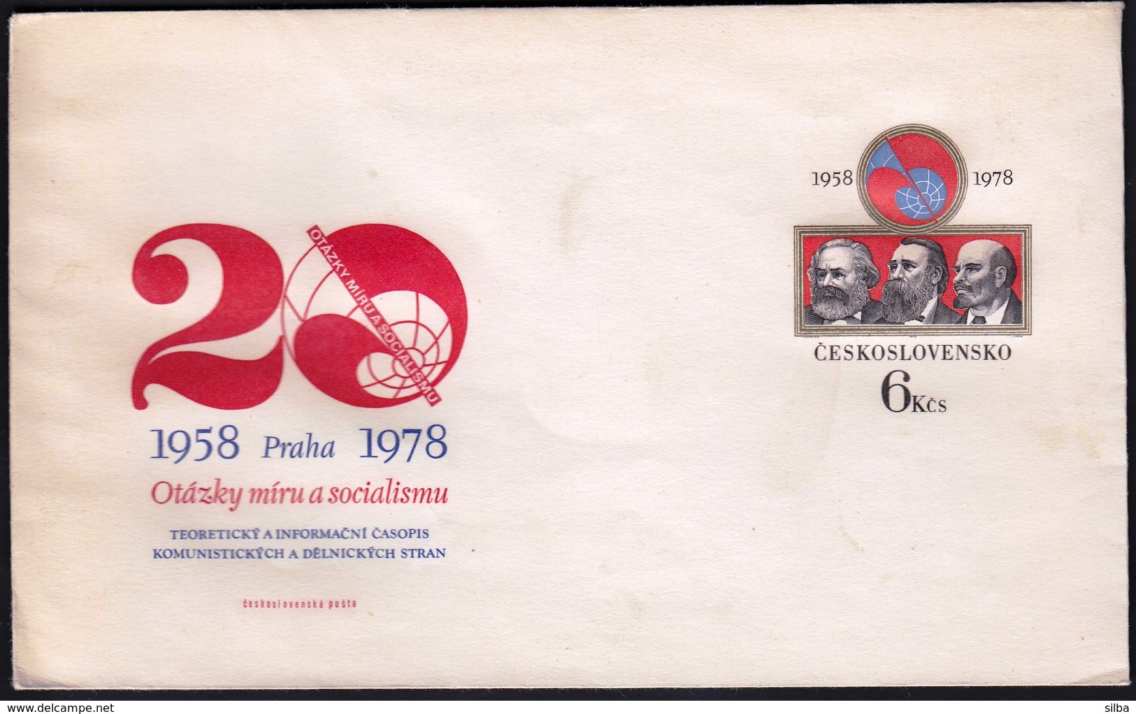 Czechoslovakia 1978 / The Magazine "Issues Of Peace And Socialism"; Marx, Engels, Lenin /  Postal Stationery - Covers