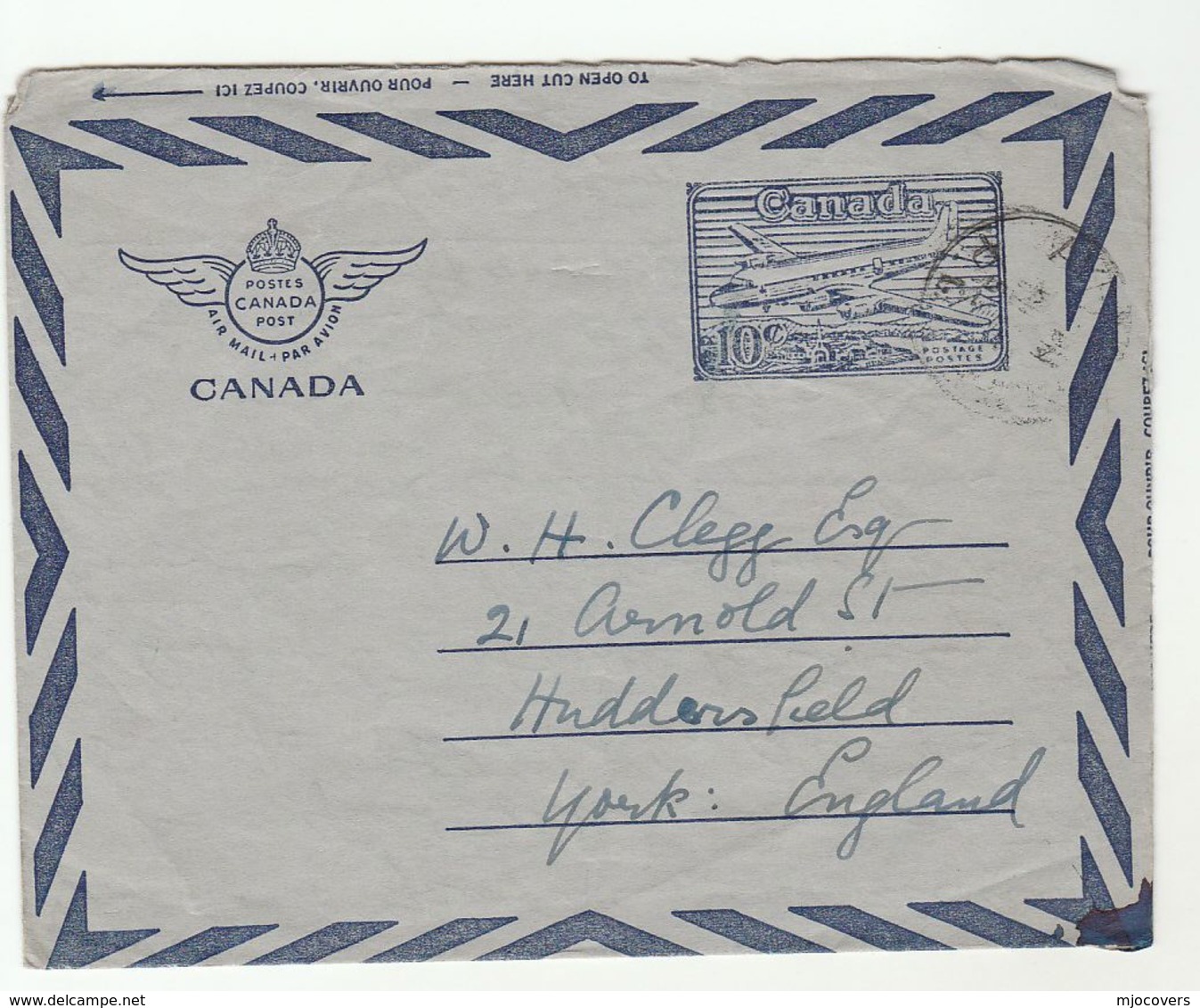 1953 CANADA 10c AEROGRAMME With HAND DRAWN PICTURE LAKE MASSAWIPPI GB Postal Stationery Cover Stamps - 1953-.... Regering Van Elizabeth II