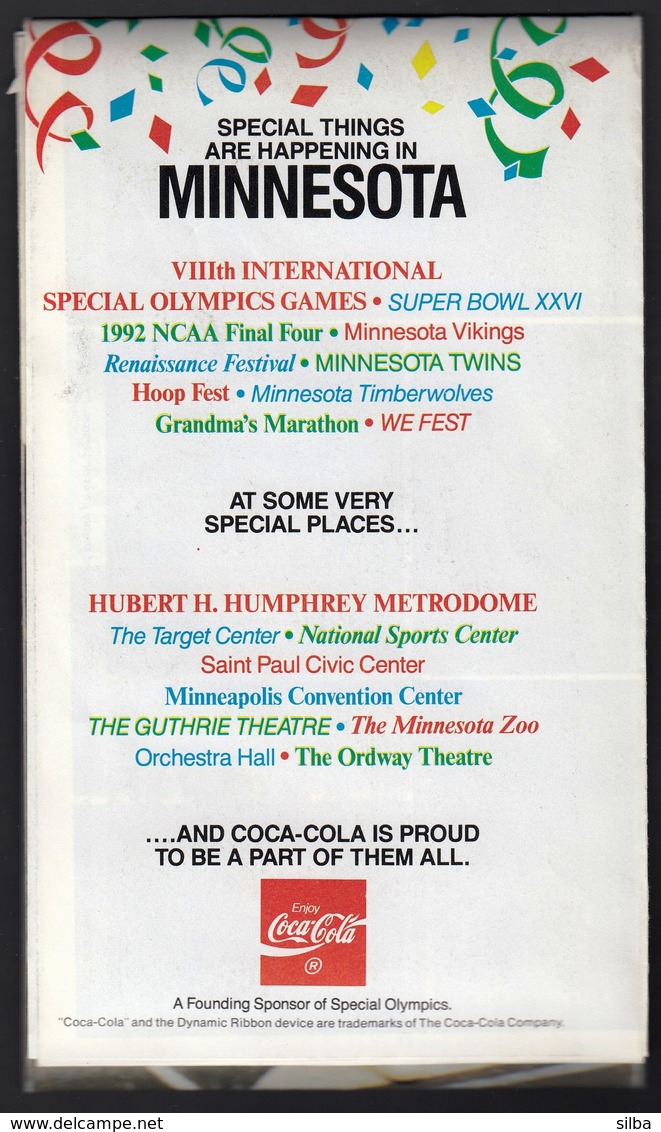 USA United States Minneapolis 1991 / VIII Th International Special Olympics, Disabled / Brochure, Plan - Other & Unclassified