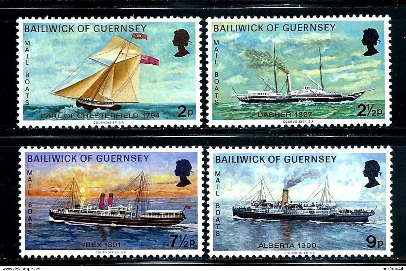 Guernsey       "Mail Boats"    Set    SC# 64-67    MNH - Guernsey