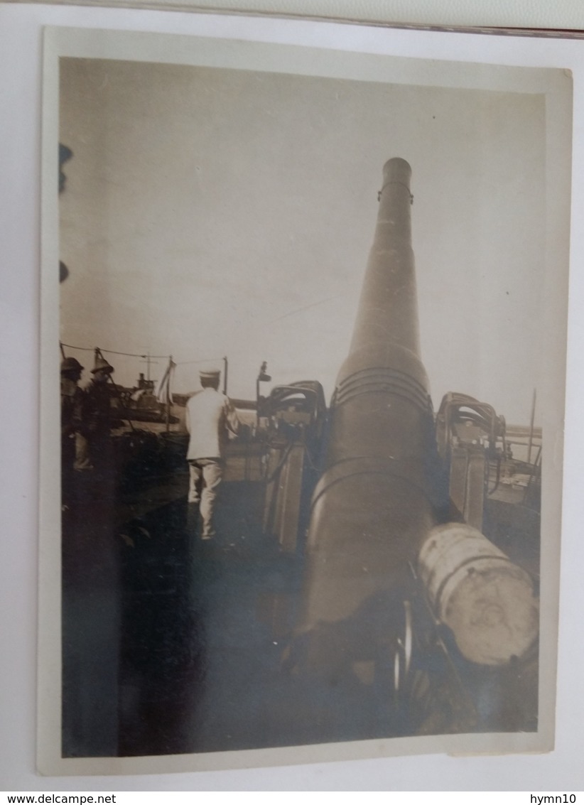 1918+1°GM FRONTE Del PIAVE-CANNONE INGLESE Da 15"su Una CHIATTA Sul FIUME PIAVE+originale FOTO B/N-O458 - Krieg, Militär