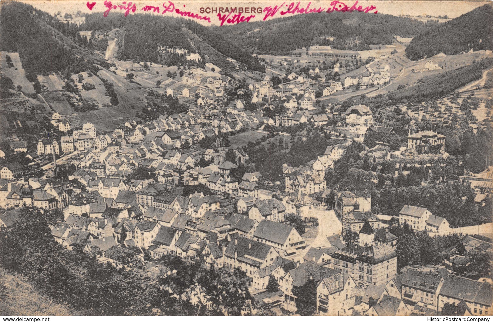 SCHRAMBERG. GERMANY~ 1912 AERIAL VIEW C FAIST PHOTO POSTCARD  39315 - Schramberg