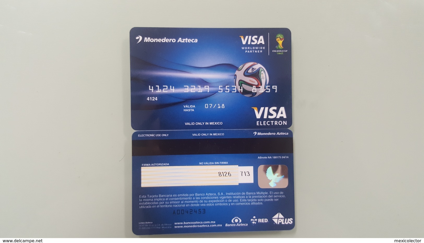 MEXICO - BANK CARD - VISA - AZTECA BANK - FIFA WORLD CUP BRASIL 2014 - FOOTBALL - NEW - RARE - Cartes De Crédit (expiration Min. 10 Ans)