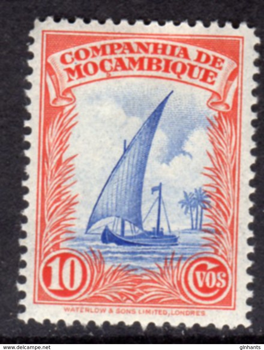 MOZAMBIQUE COMPAMY - 1937 DHOW 10c SHIP STAMP FINE MINT MM * SG288 REF B - Mosambik