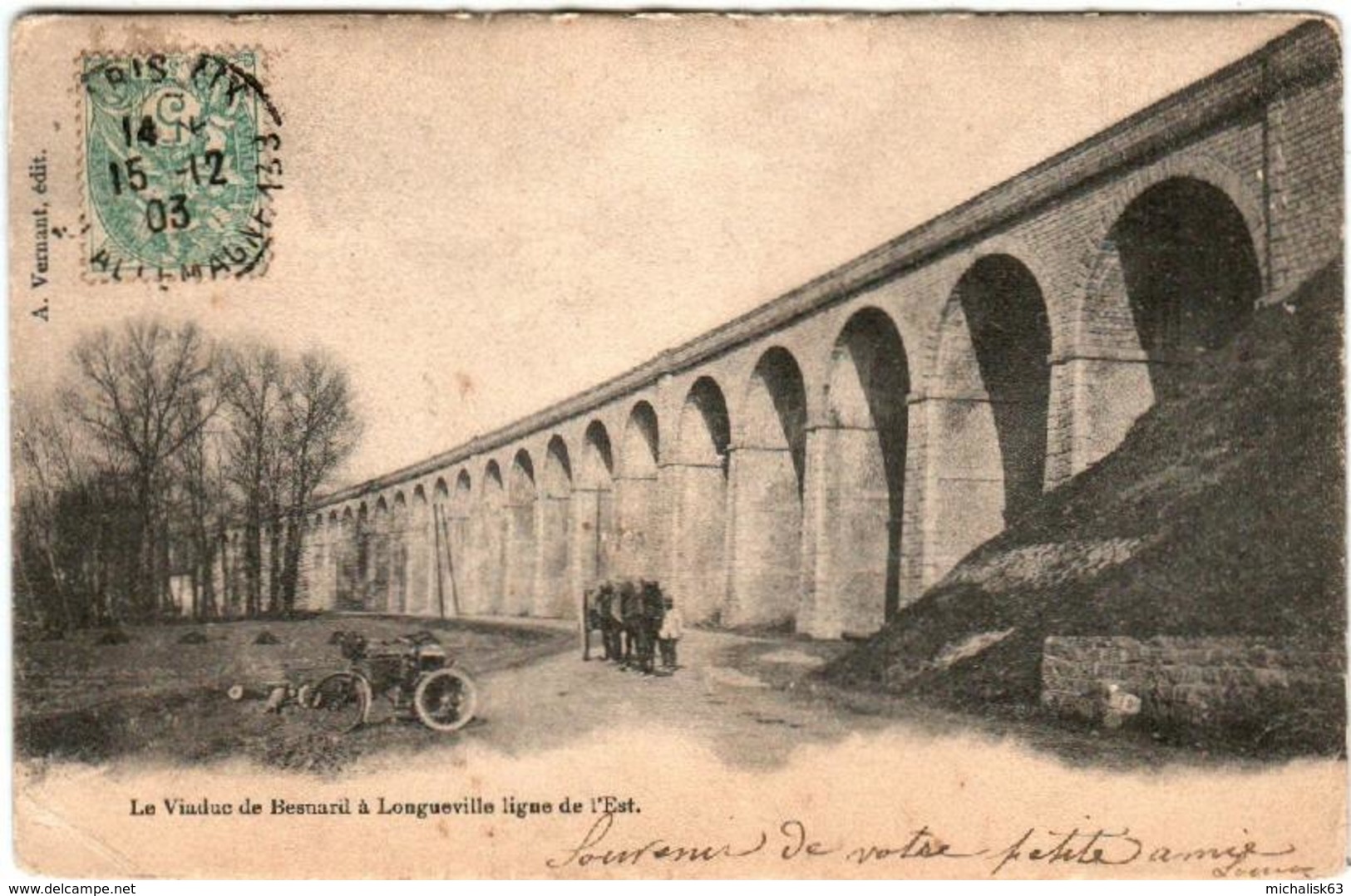 3TS 34 CPA - LE VIADUC DE BESNARD A LONGUEVILLE LIGNE DE L'EST - Autres & Non Classés