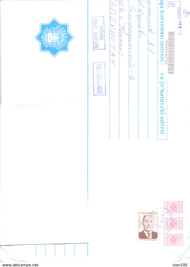 2015. Uzbekistan, The Letter Sent By Registered Air-mail  Post To Moldova - Uzbekistan