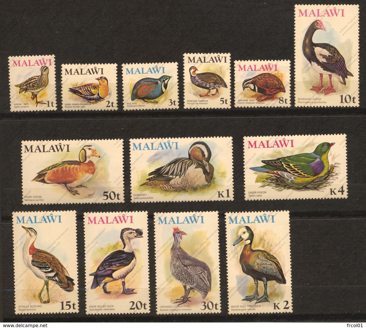 Malawi, Yvert 229/241, Scott 233/245, MNH - Malawi (1964-...)