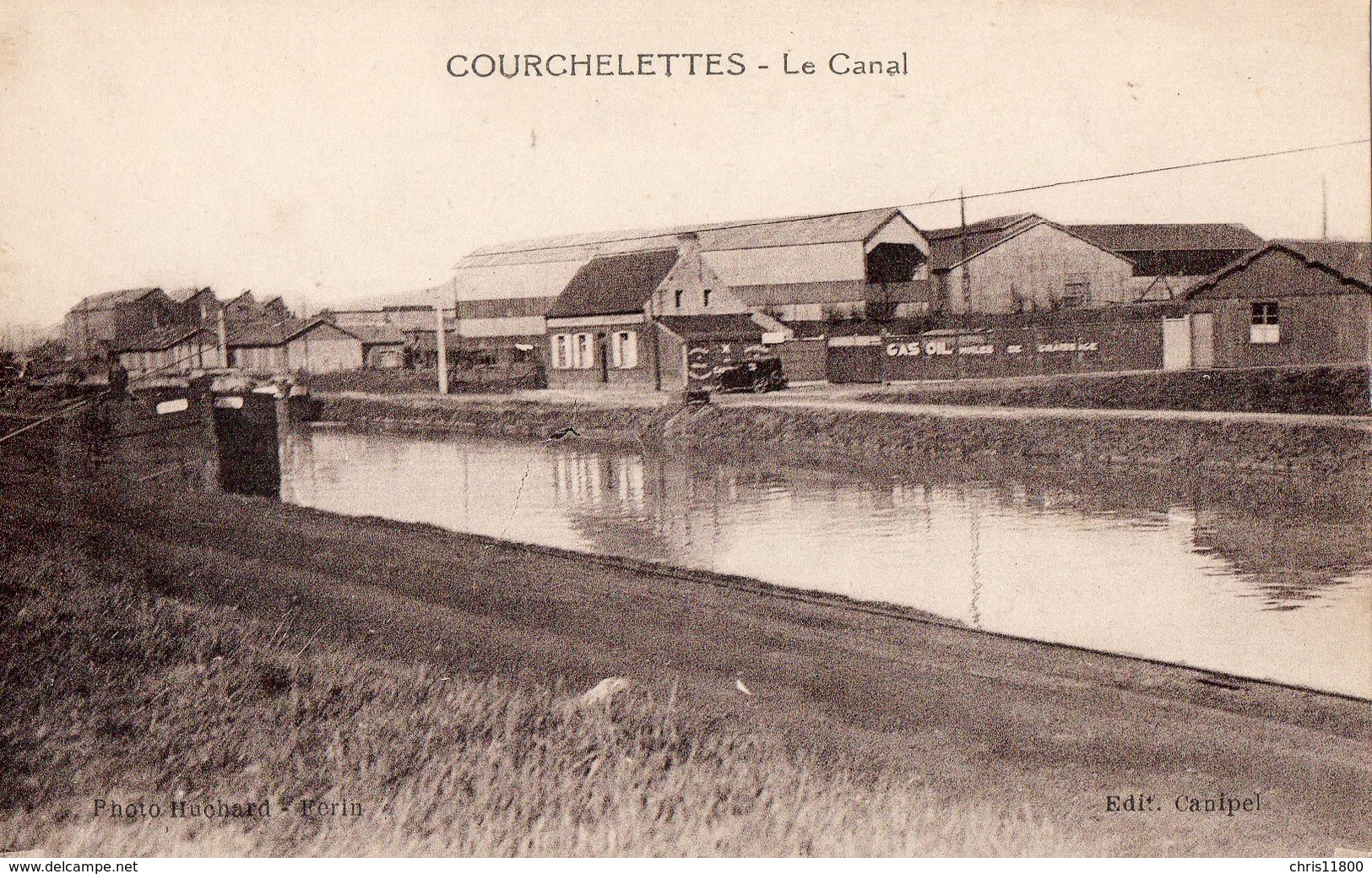 CPA  - Batellerie -  62 - COURCHELETTES - Le Canal - Dépot De Gas Oil - Editeur Canipel - Autres & Non Classés