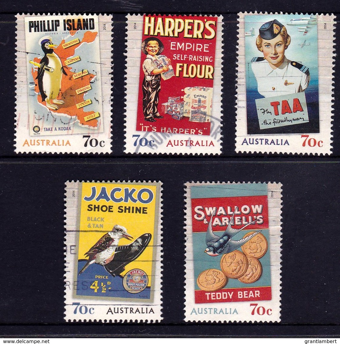 Australia 2014 Nostalgic Advertisements Set Of 5 Used - - Oblitérés