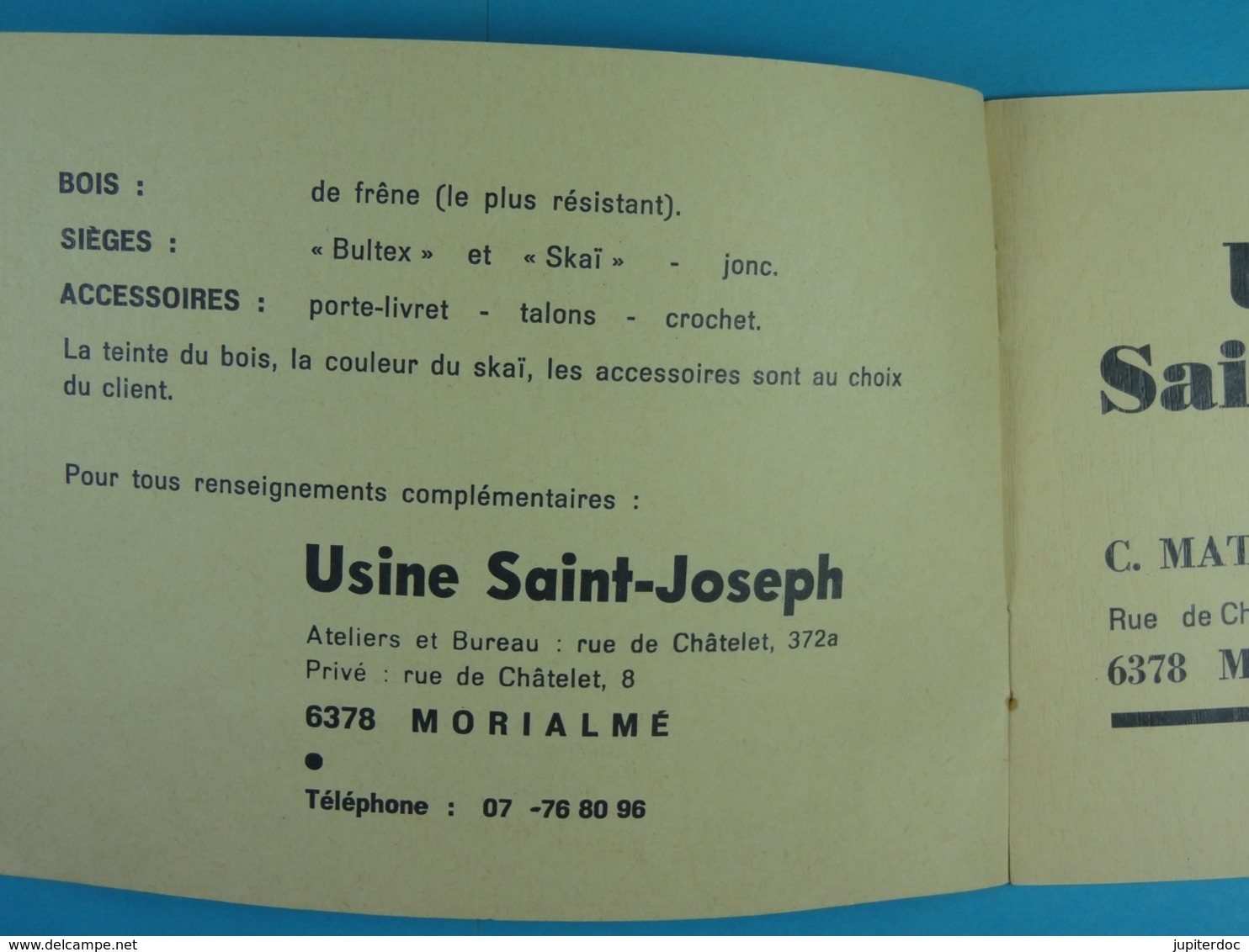 Usine Saint-Joseph Morialmé Mathieu-Goes Spécialiste De La Chaise - Matériel Et Accessoires