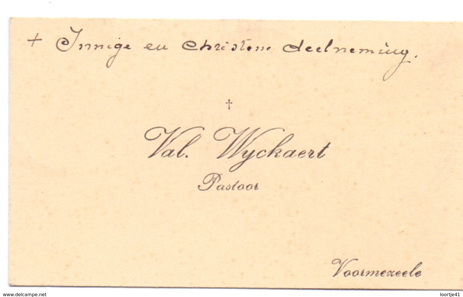 Visitekaartje - Carte Visite - Pastoor Val. Wyckaert - Vormezele - Visitenkarten