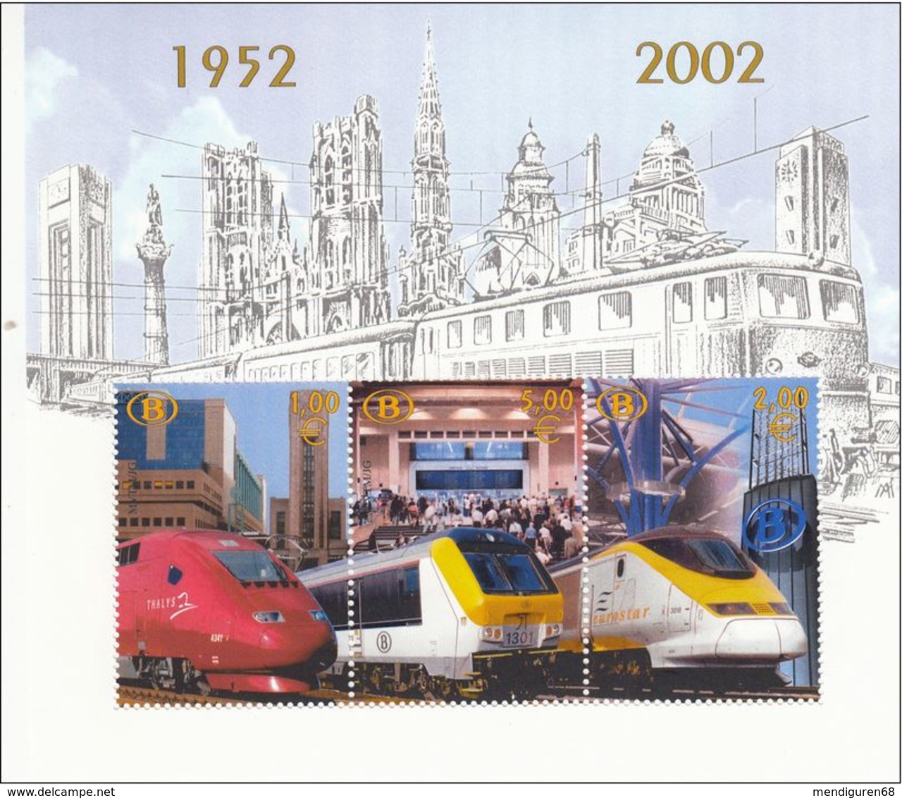 BELGIQUE BELGIUM BÉLGICA 2002 Timbres Spéciales Belge SNCB TRV29-31 NEUF - Sonstige & Ohne Zuordnung