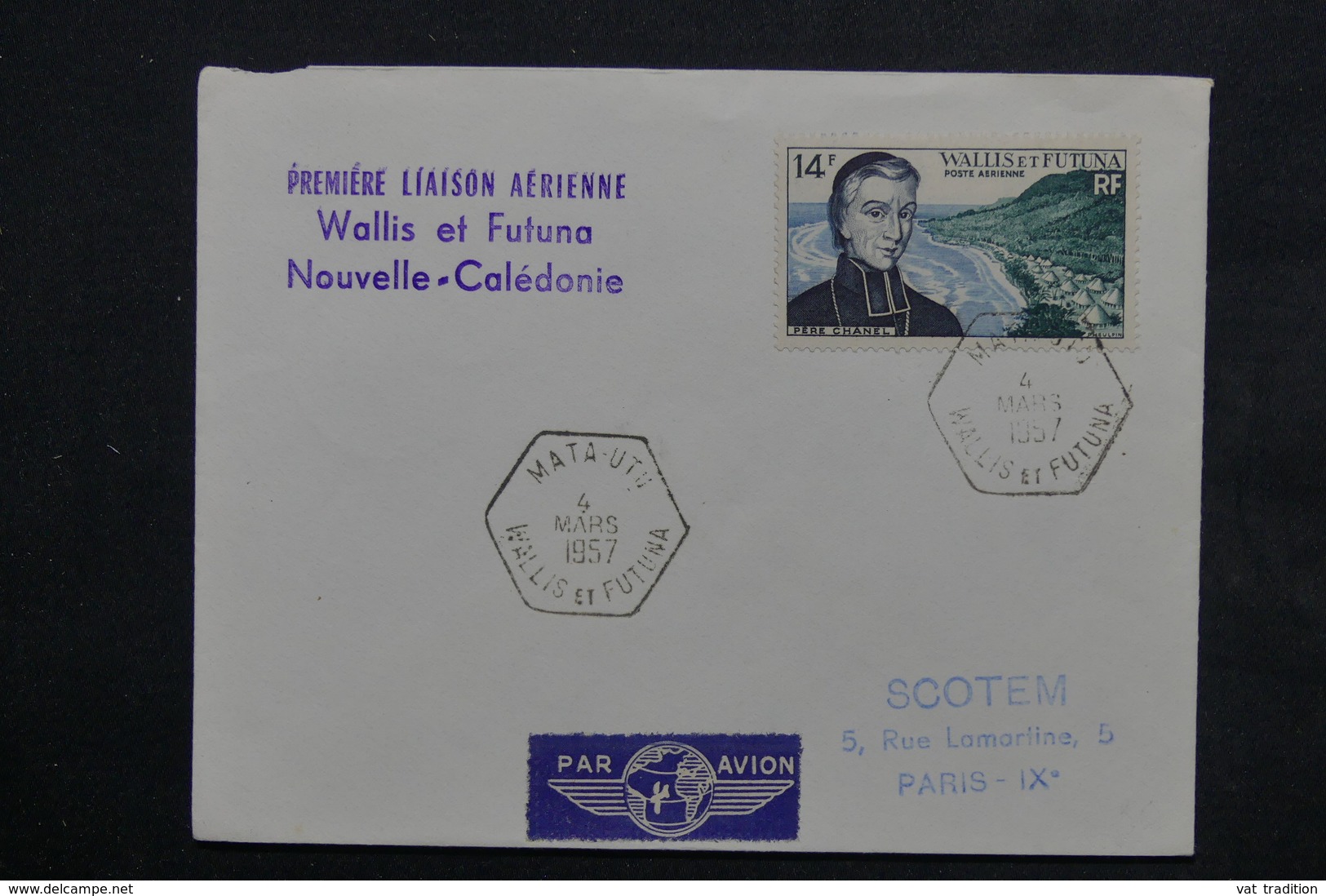 WALLIS ET FUTUNA - Enveloppe 1ère Liaison Aérienne Wallis Et Futuna / Nouvelle Calédonie En 1957 - L 23816 - Briefe U. Dokumente