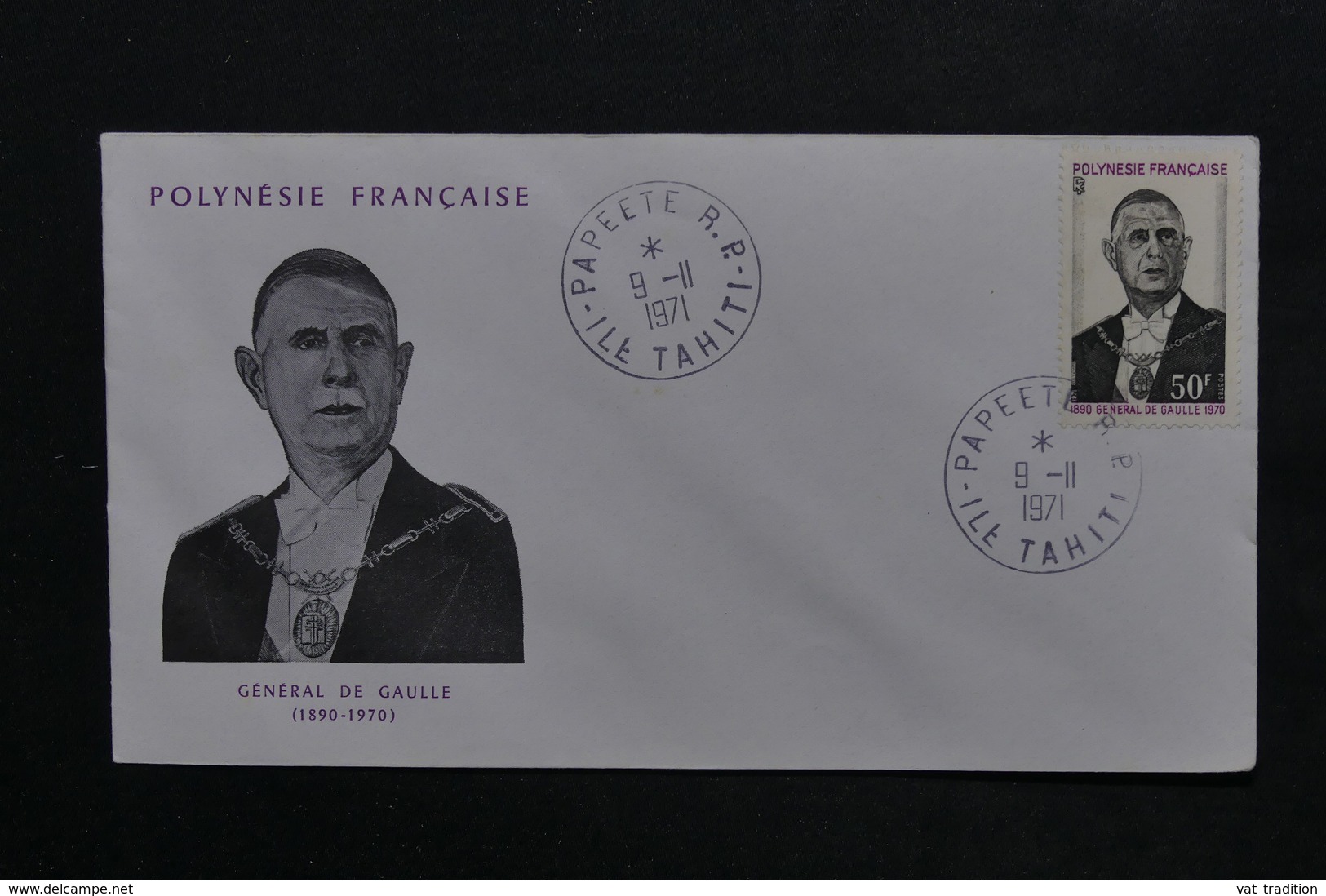 POLYNÉSIE - Enveloppe FDC - Général De Gaulle En 1971 - L 23821 - FDC