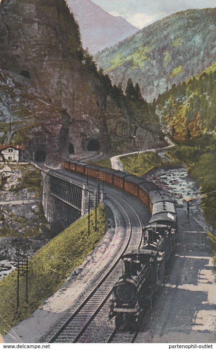 Cartolina  Viaggiata - Sent  -  Svizzera, Galleria Del Gottardo - Structures