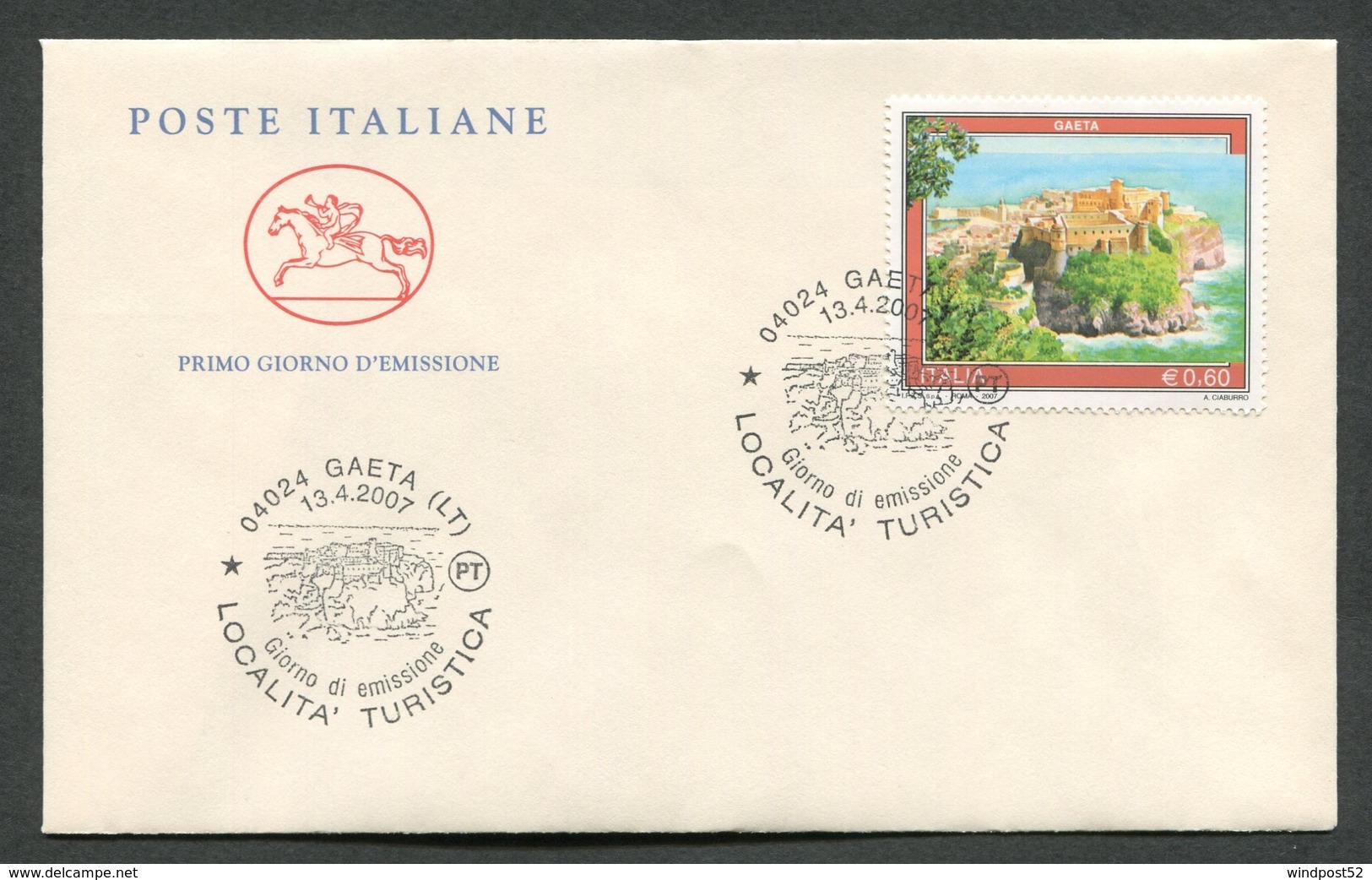 FDC ITALIA 2007 - CAVALLINO - LOCALITA' TURISTICA - GAETA ( LATINA ) - 245 - FDC