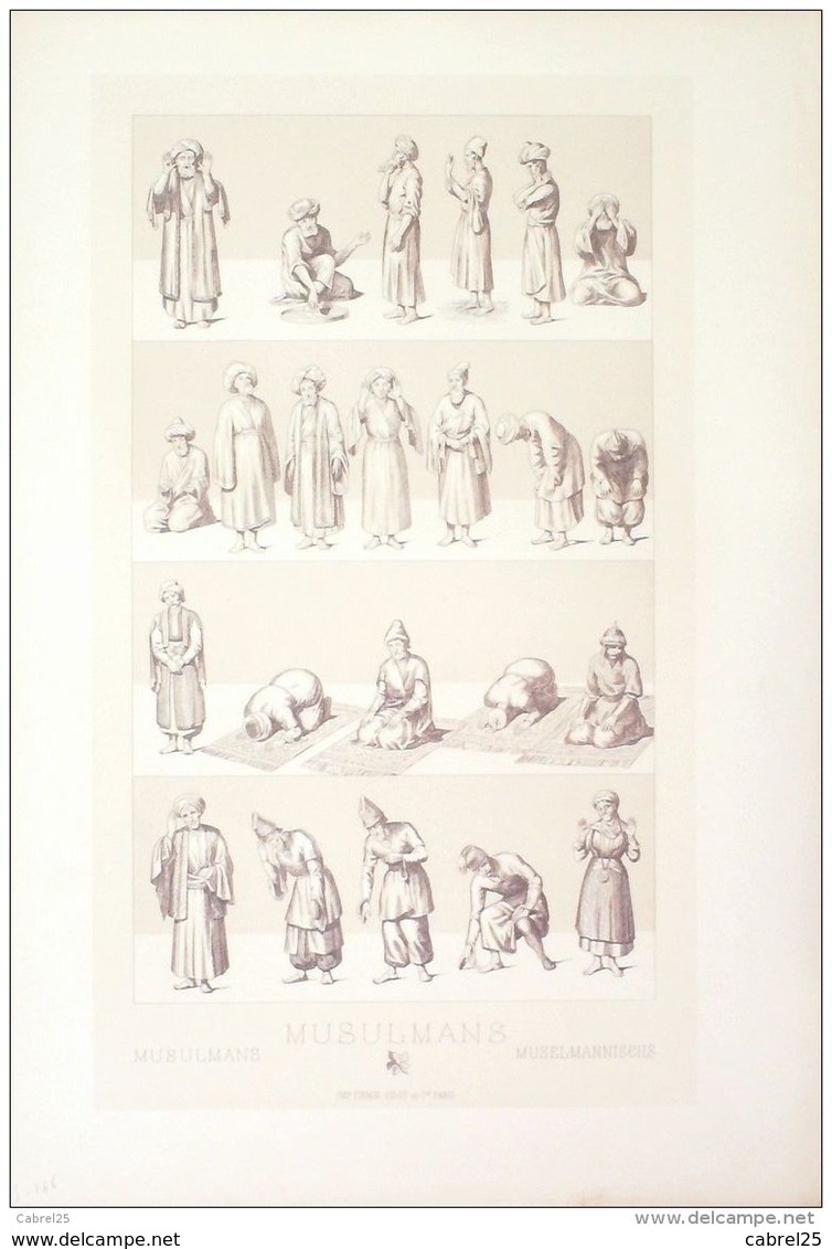 MAROC/TUNISIE-MUSULMANS, PRIERE-MAHOMETANS- (explicatif Joint)-4018-1888 - Prints & Engravings