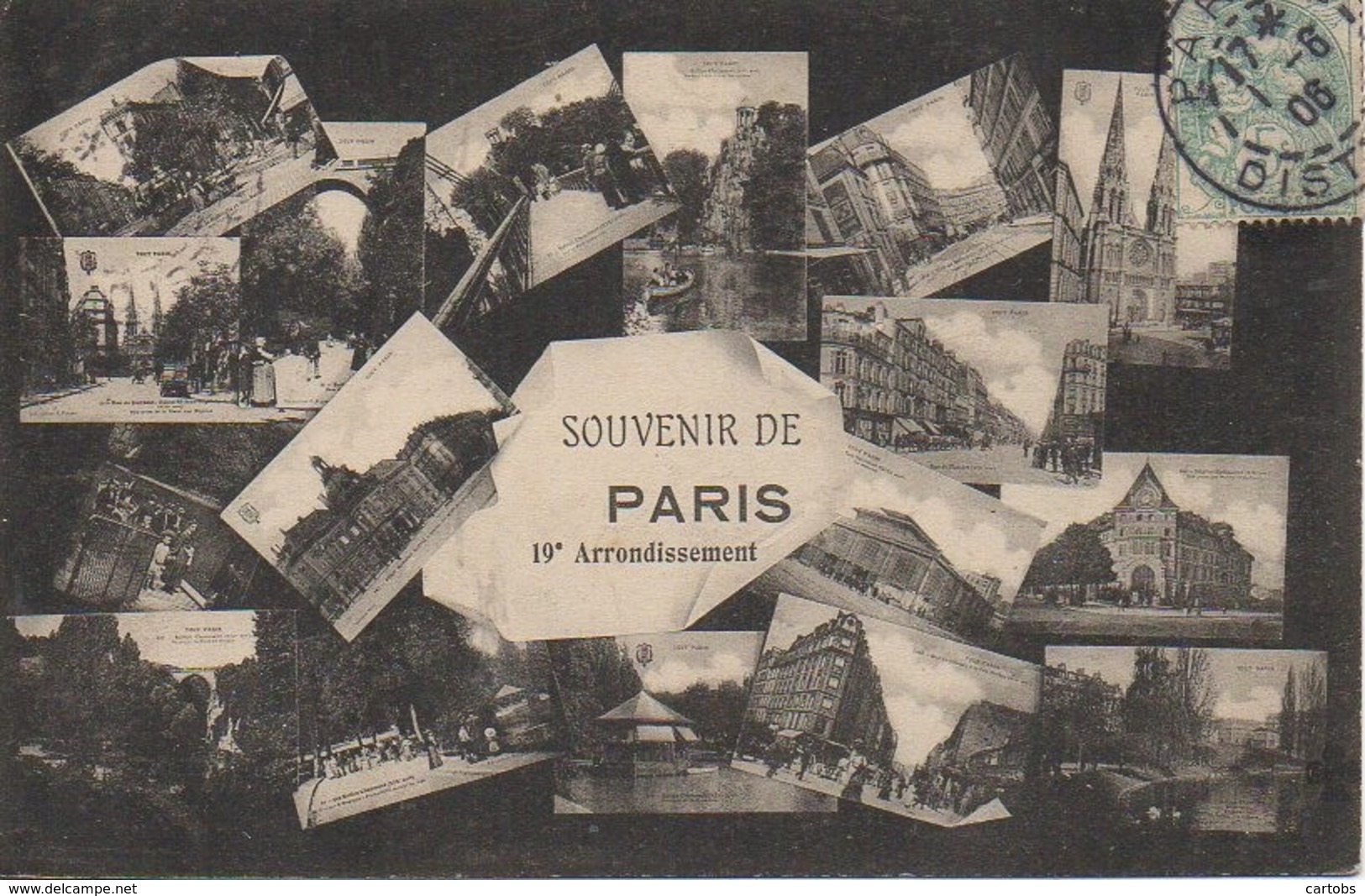 75 PARIS XIXe  Souvenir De Paris 19e Multivues - Distretto: 19