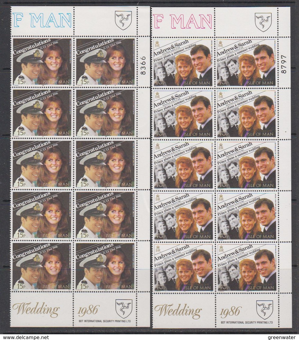 Isle Of Man 1986 Royal Wedding 2v 10x ** Mnh (41937) - Man (Eiland)