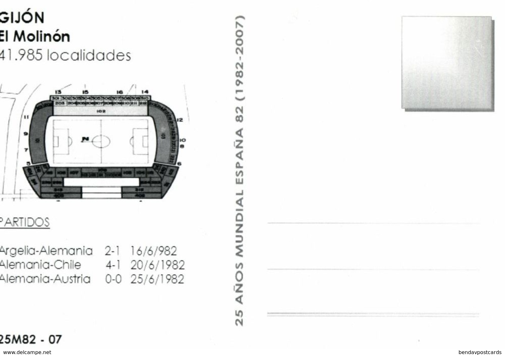 Spain, GIJON, El Molinon (2007) Stadium Postcard - Fussball