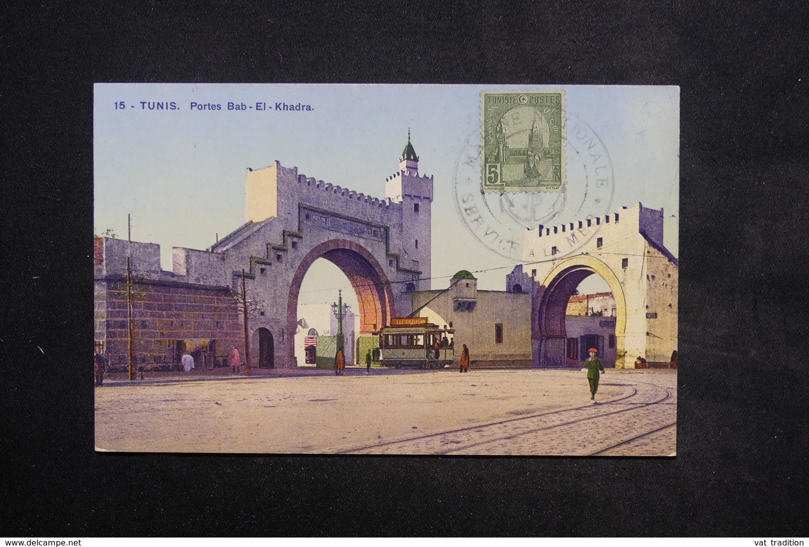 FRANCE - Cachet Ancre De Marine Service à La Mer Sur Carte Postale De Tunisie - L 23841 - Posta Marittima