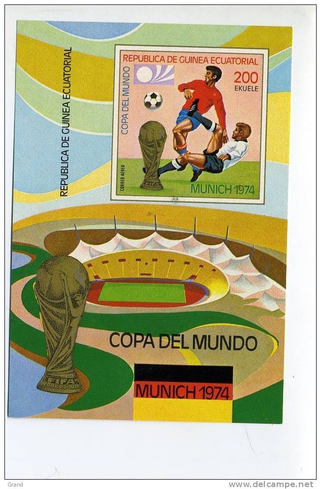 Munich 1974-coupe Du Monde De Foot-Guinée Equatoriale-MI Bloc***MNH   NON DENTELE-valeu 7 EURO - 1974 – Germania Ovest