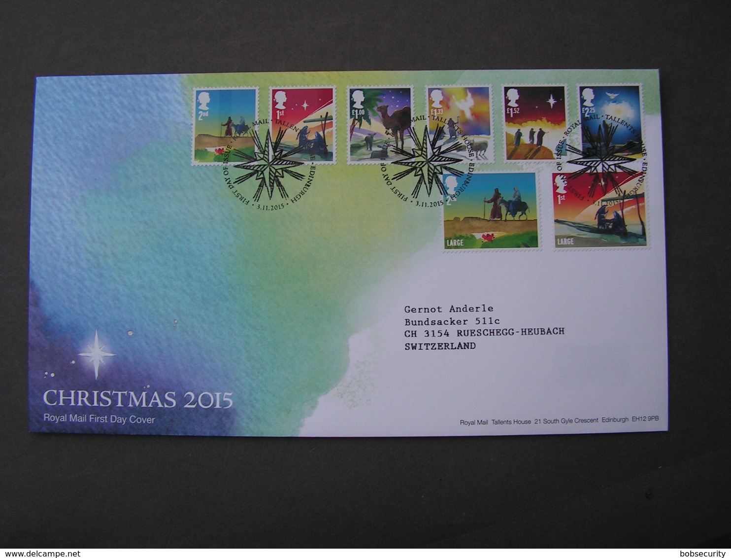 GB FDC Christmas  2015 - 2011-2020 Dezimalausgaben