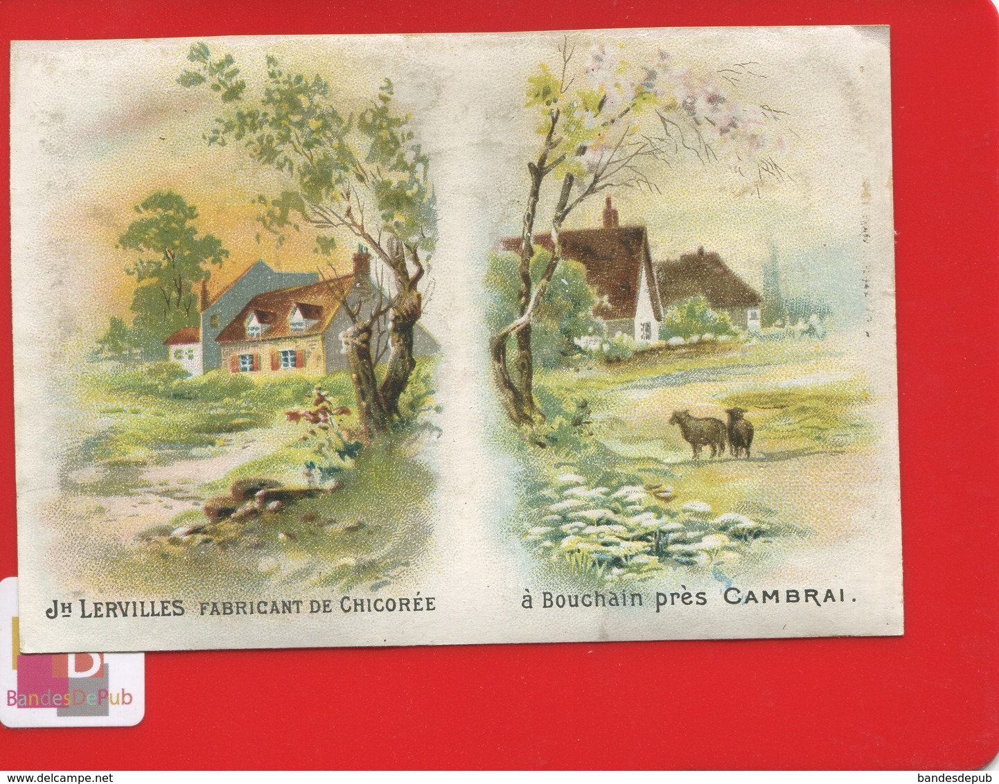 CAMBRAI BOUCHAIN CHCORÉE LERVILLES Chromo Calendrier Complet 1891 Paysage Campagne - Petit Format : ...-1900