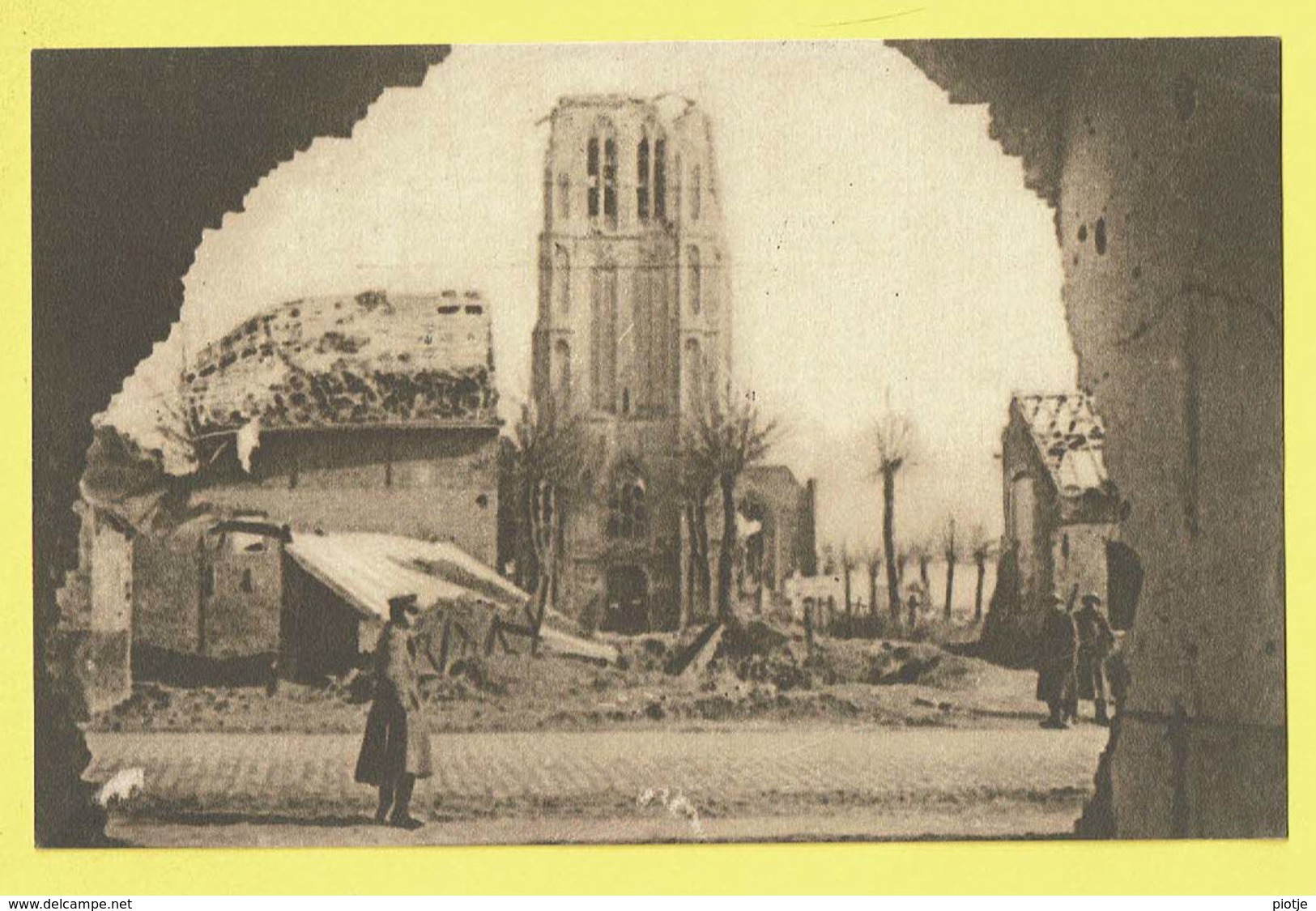 * Woesten (Vleteren - Ieper - Ypres) * (Edit Maison Bouvier, Dampremy, A2) Ruines, Le Clocher 1917, Soldat, Guerre, War - Vleteren