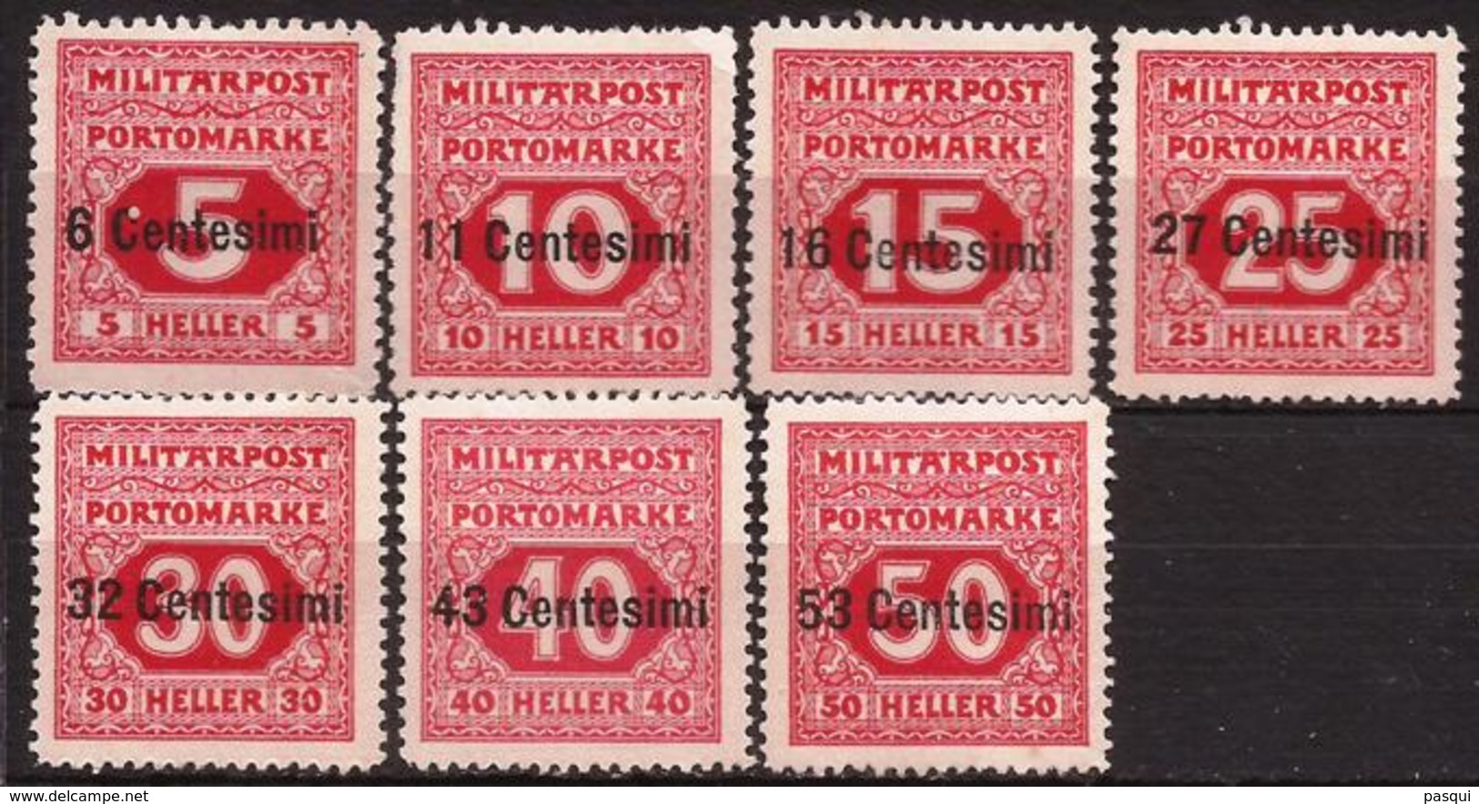 Austria-Hungria- Fx. 3330 - Yv. Tx. 1/7 Tasa S/cargas - Ocupacion En Italia - Ø - Other & Unclassified