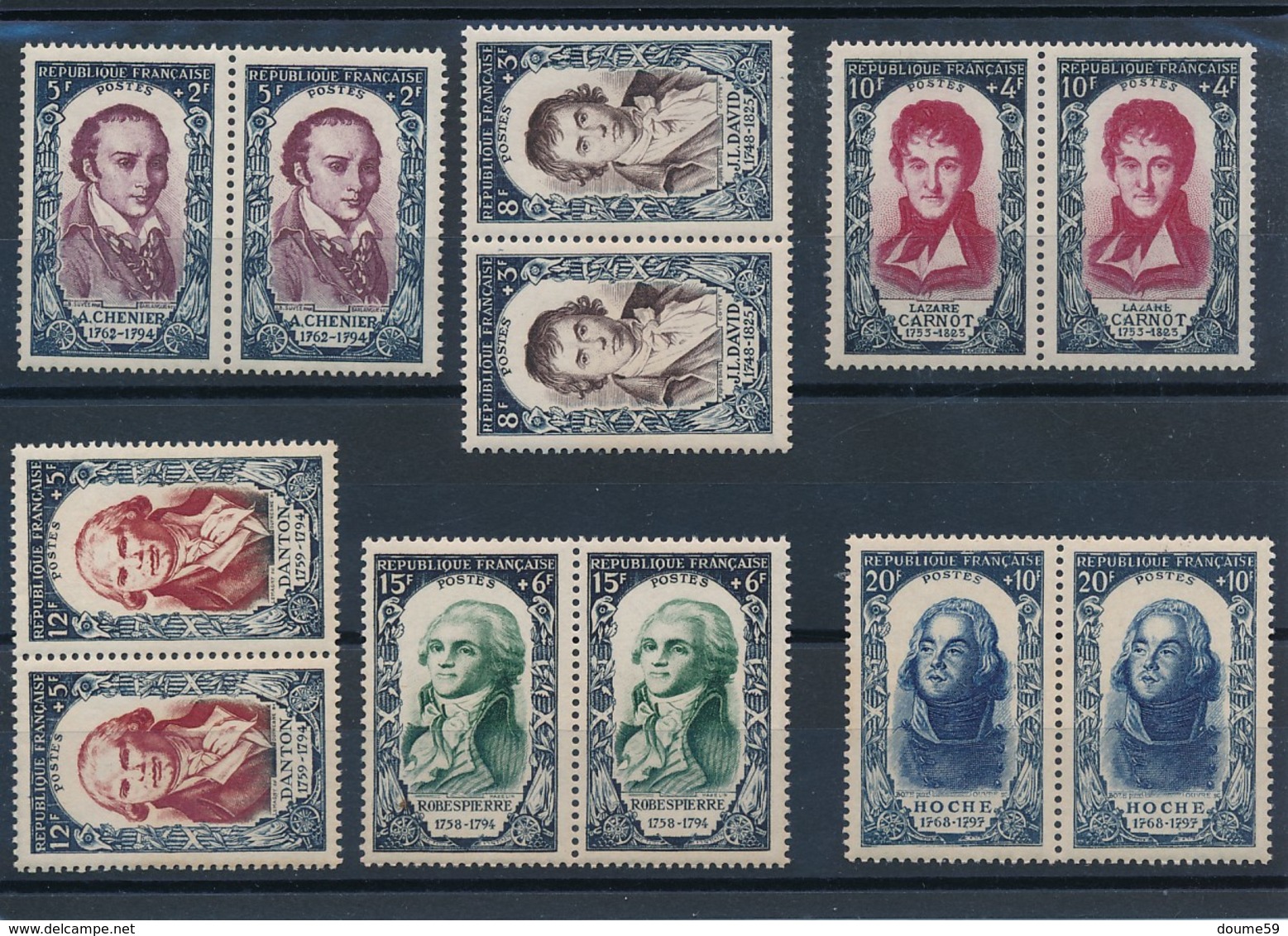 CP-27: FRANCE: Lot Avec N°867/872** En Paire - Neufs