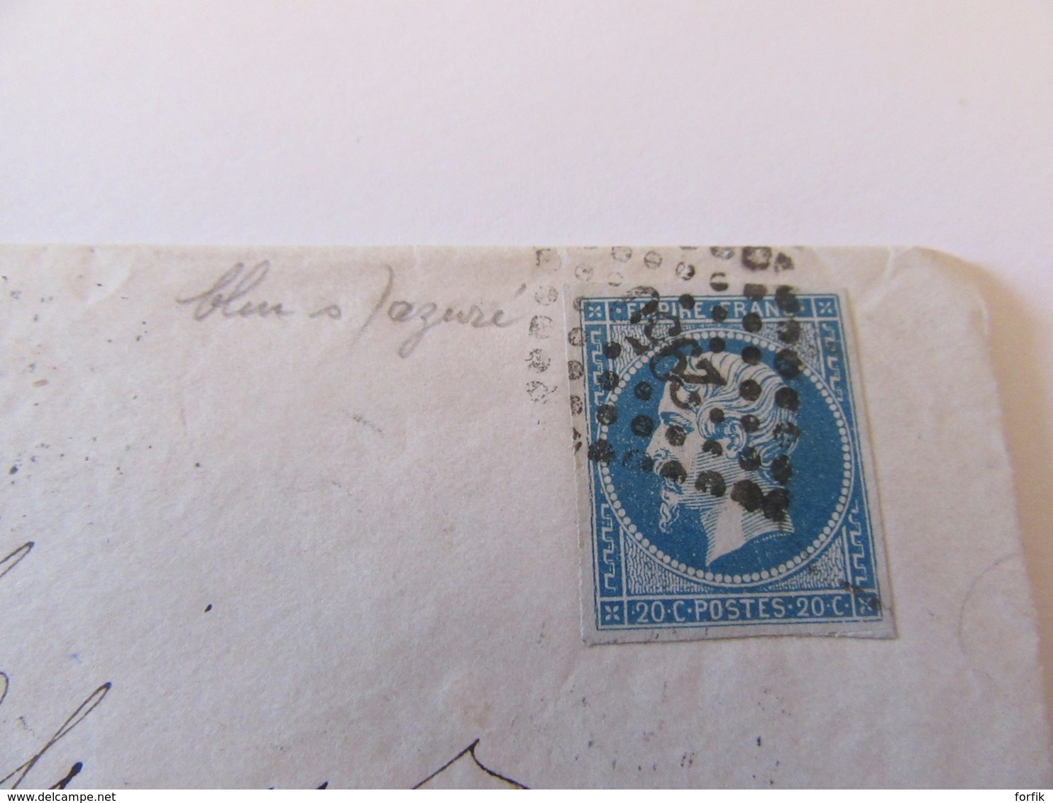 France - Famille De Rothschild Timbre Napoléon III 20c YT N°14A Sur Lettre - Strasbourg Vers Paris - PC 2950 - Août 1861 - 1849-1876: Classic Period