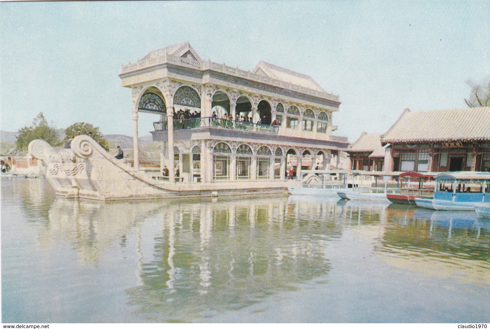 CARTOLINA - POSTCARD - CINA - CH'ING YEN FANG (BOAT OF QUIET BANQUETS MARBLE BOAT )THE SUMMER PALACE PEKING - Cina