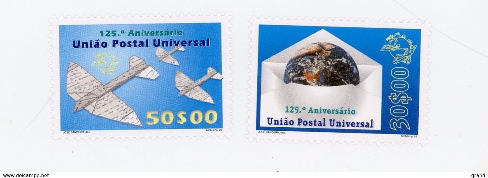 Cap Vert-Cabo Verde-1999-UPU-Avion,736/7***MNH- VARIETE-Cabo Verde Non Repris - Islas De Cabo Verde