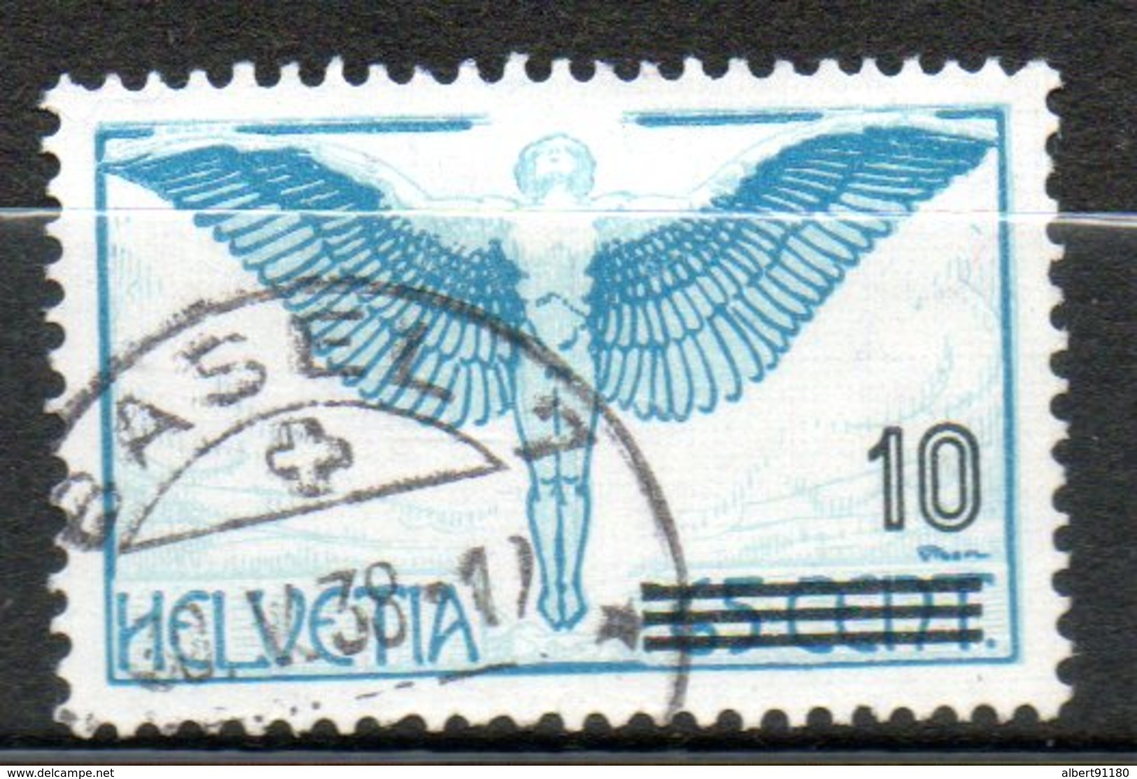 SUISSE  P Aériene10 Sur 65c Bleu Vert 1935-38 N°25 - Oblitérés