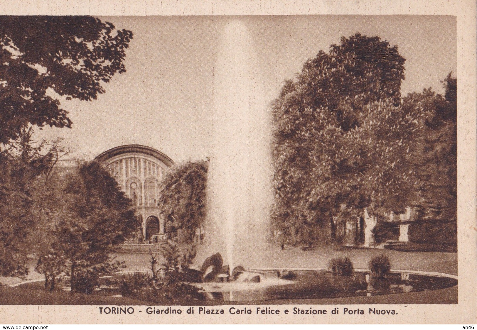 TORINO GIARDINO DI PIAZZA CARLO FELICE E STAZIONE PORTA NUOVA AUTENTICA 100% - Stazione Porta Nuova