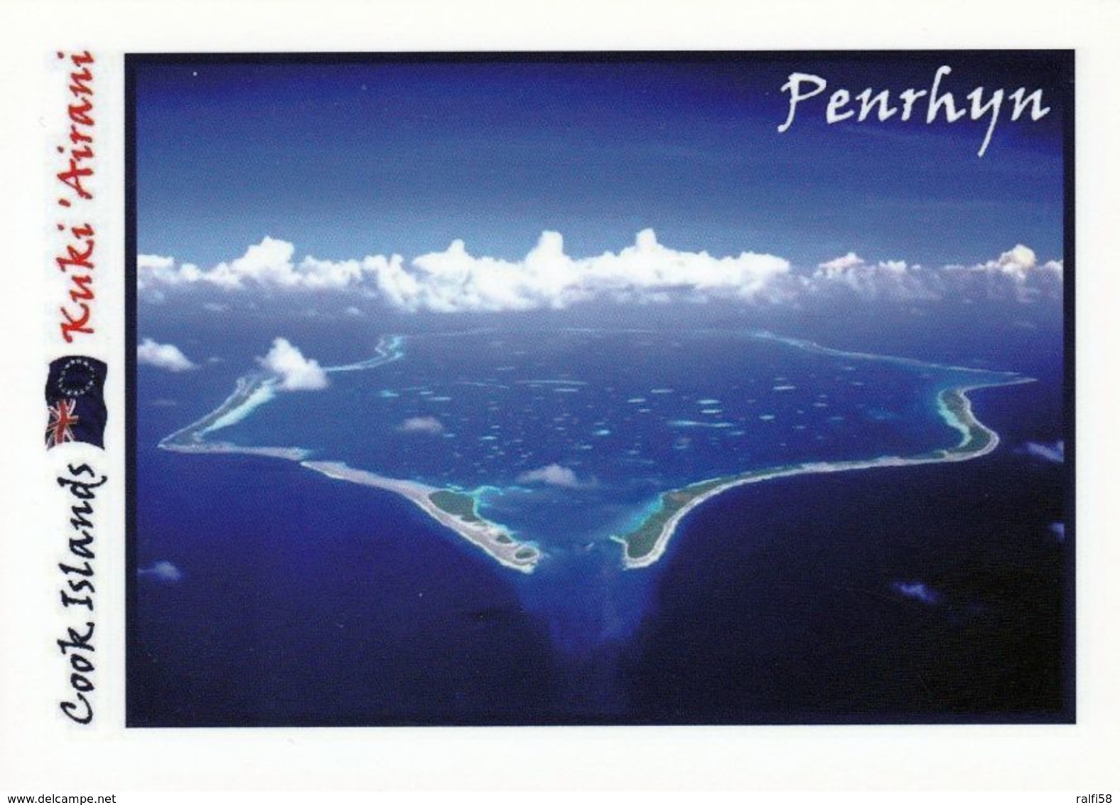 1 AK Cook Islands * Das Atoll Penrhyn (auch Tongareva) Luftbildaufnahme * - Cook