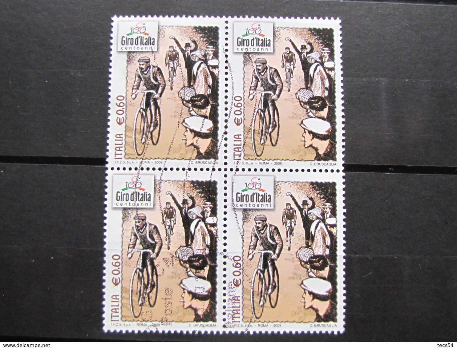 *ITALIA* USATI 2009 - QUARTINA CENT GIRO D'ITALIA - SASSONE 3089 - LUSSO/FIOR DI STAMPA - 2001-10: Used